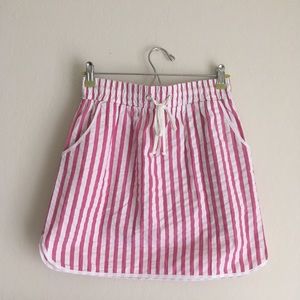 Pink/ White striped skirt (Large)